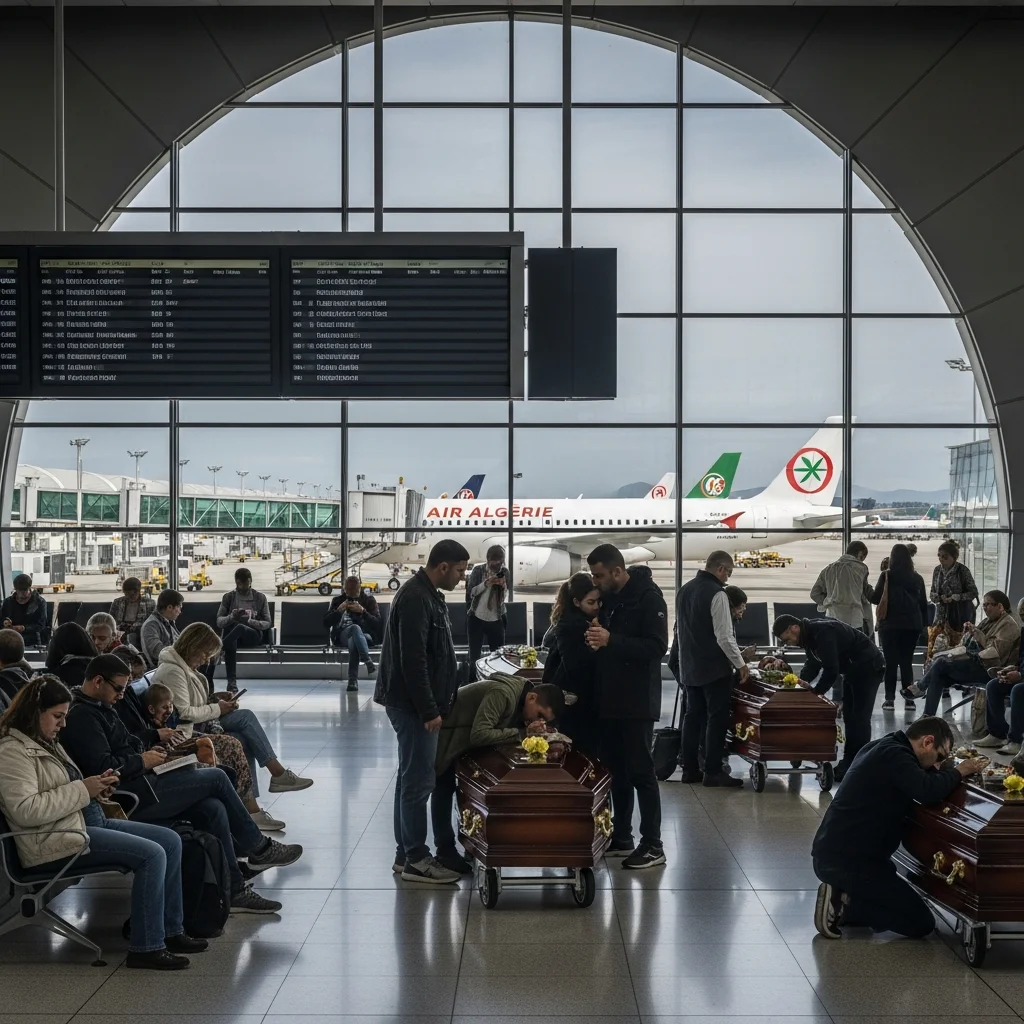 Vluchten geschrapt en families met kisten vast op luchthaven Nice door verstoring richting Algerije