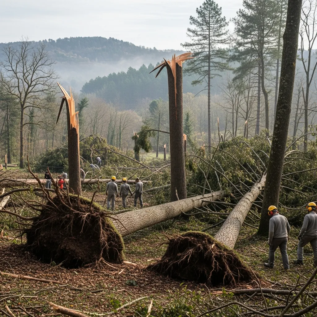 Grote schade aan bossen in Lot-et-Garonne na storm Nils
