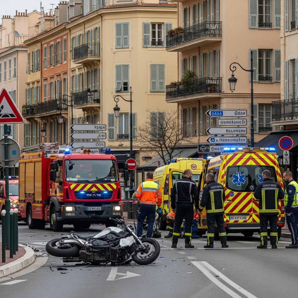 Ernstig verkeersongeval met motorrijder in centrum Nice