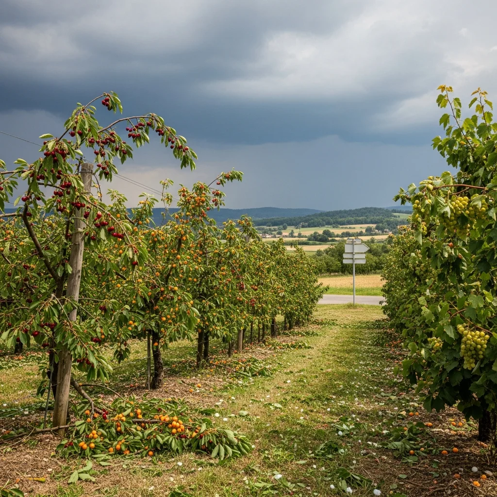 Fruittelers vrezen grote schade door zware onweersbuien en hagel in Frankrijk