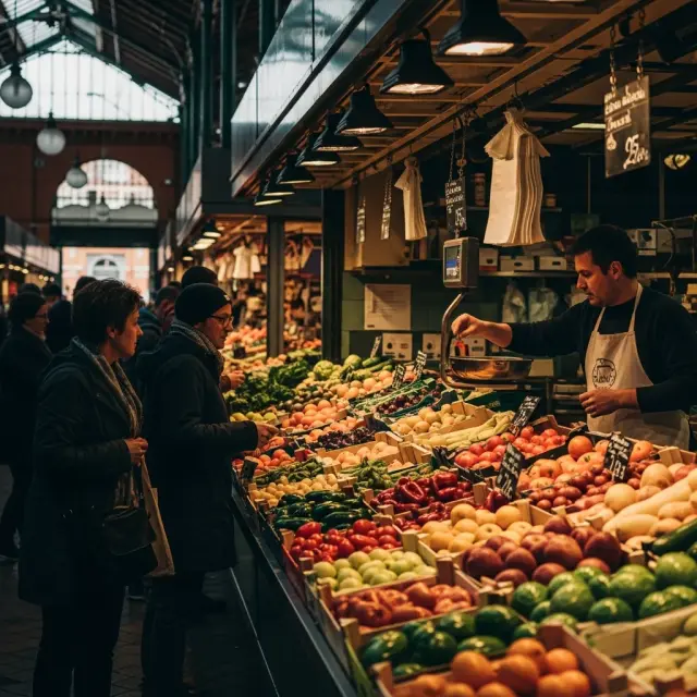 Markt Carmes in Toulouse tot 19.00 uur open op donderdag en vrijdag in juni