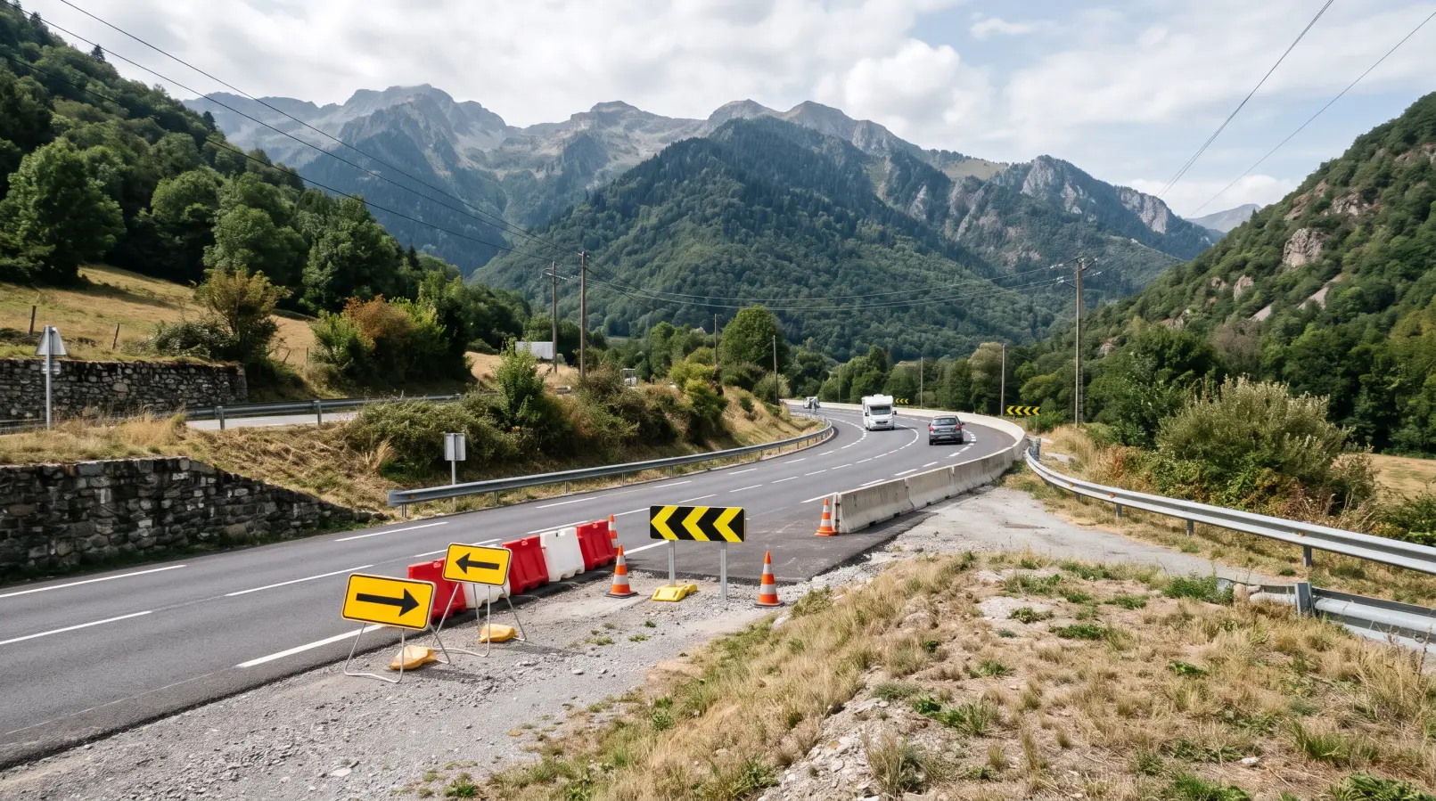 Nieuwe tijdelijke route open op de RN125 richting Spanje en Baqueira