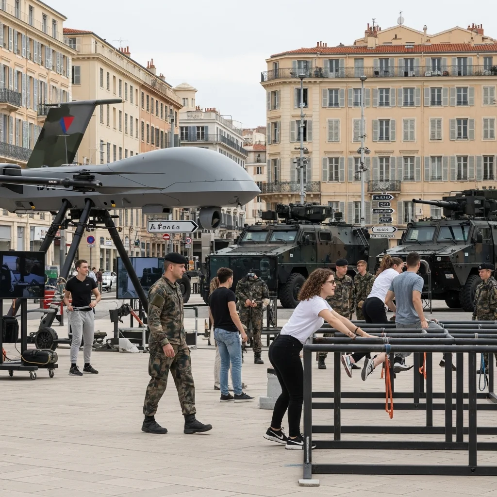 Legerworkshop met commando-parcours en mega-drone lokt nieuwsgierigen naar Nice