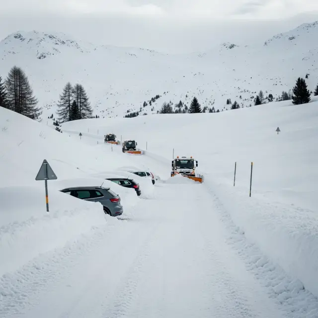 Hevige sneeuwval ontregelt toegang tot skistation La Mongie