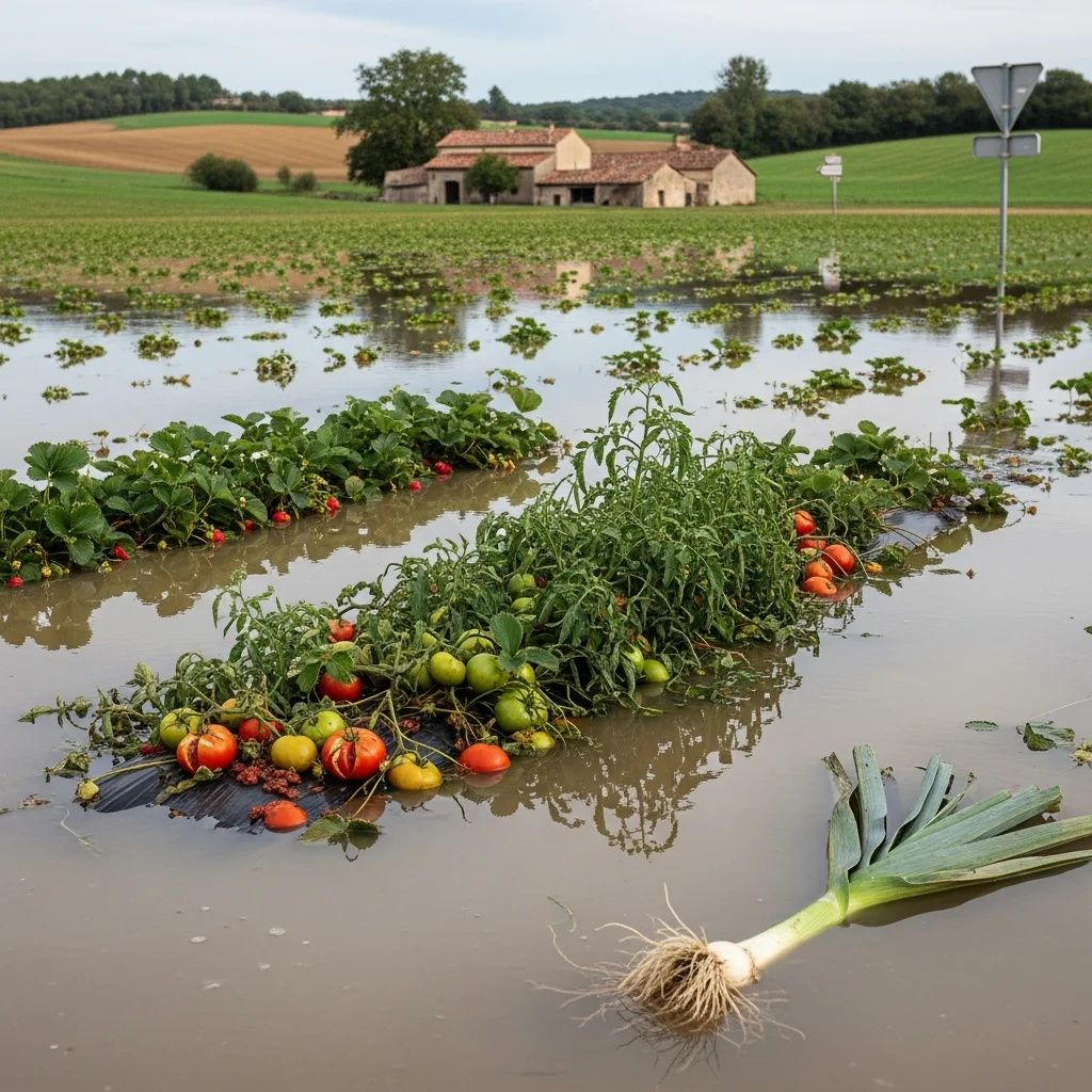 Uitgestrekte overstromingen bedreigen groenteaanvoer in Franse winkels