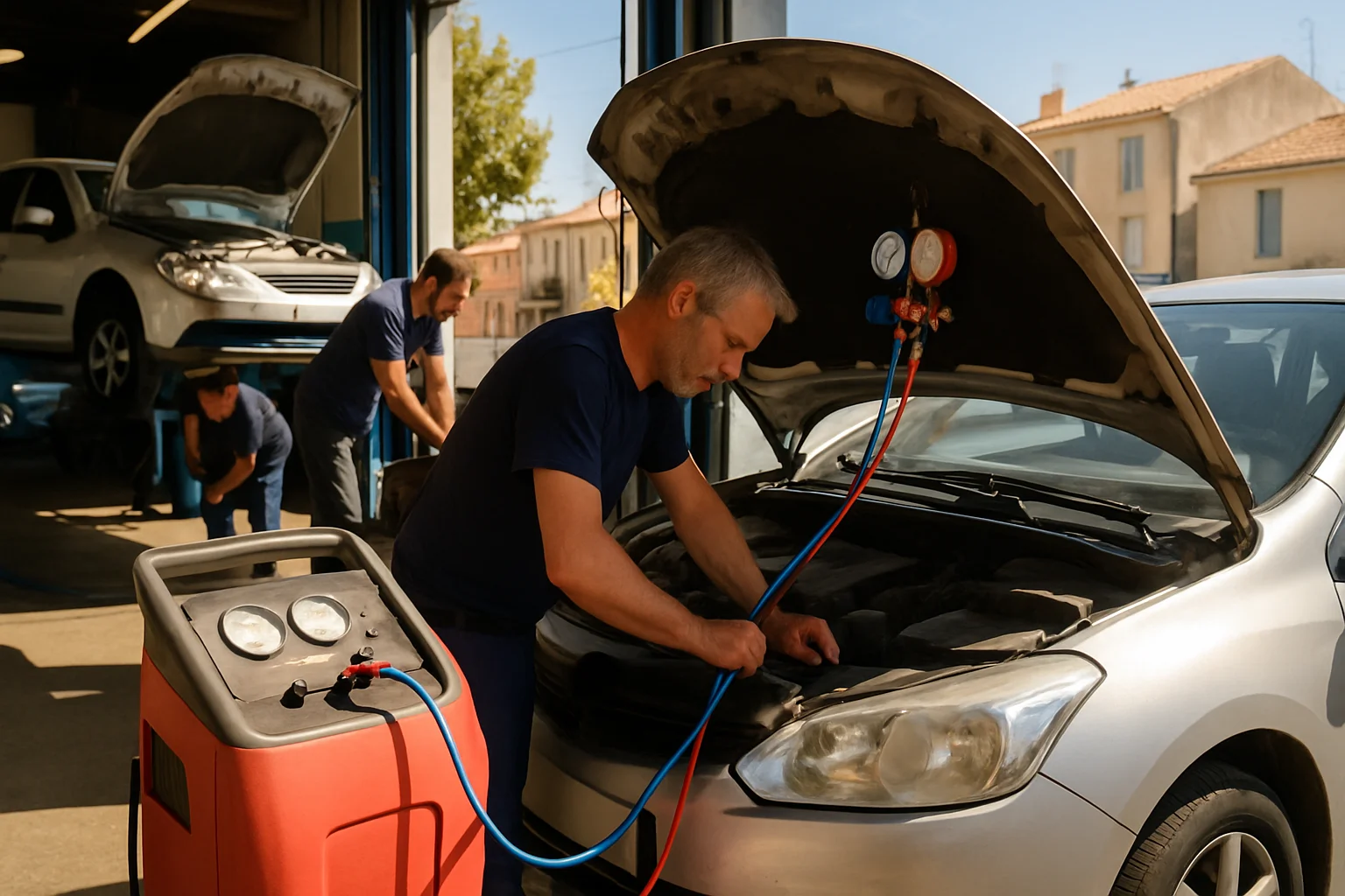 Lange wachttijden bij Franse garages door grote vraag naar auto-airco tijdens hittegolf