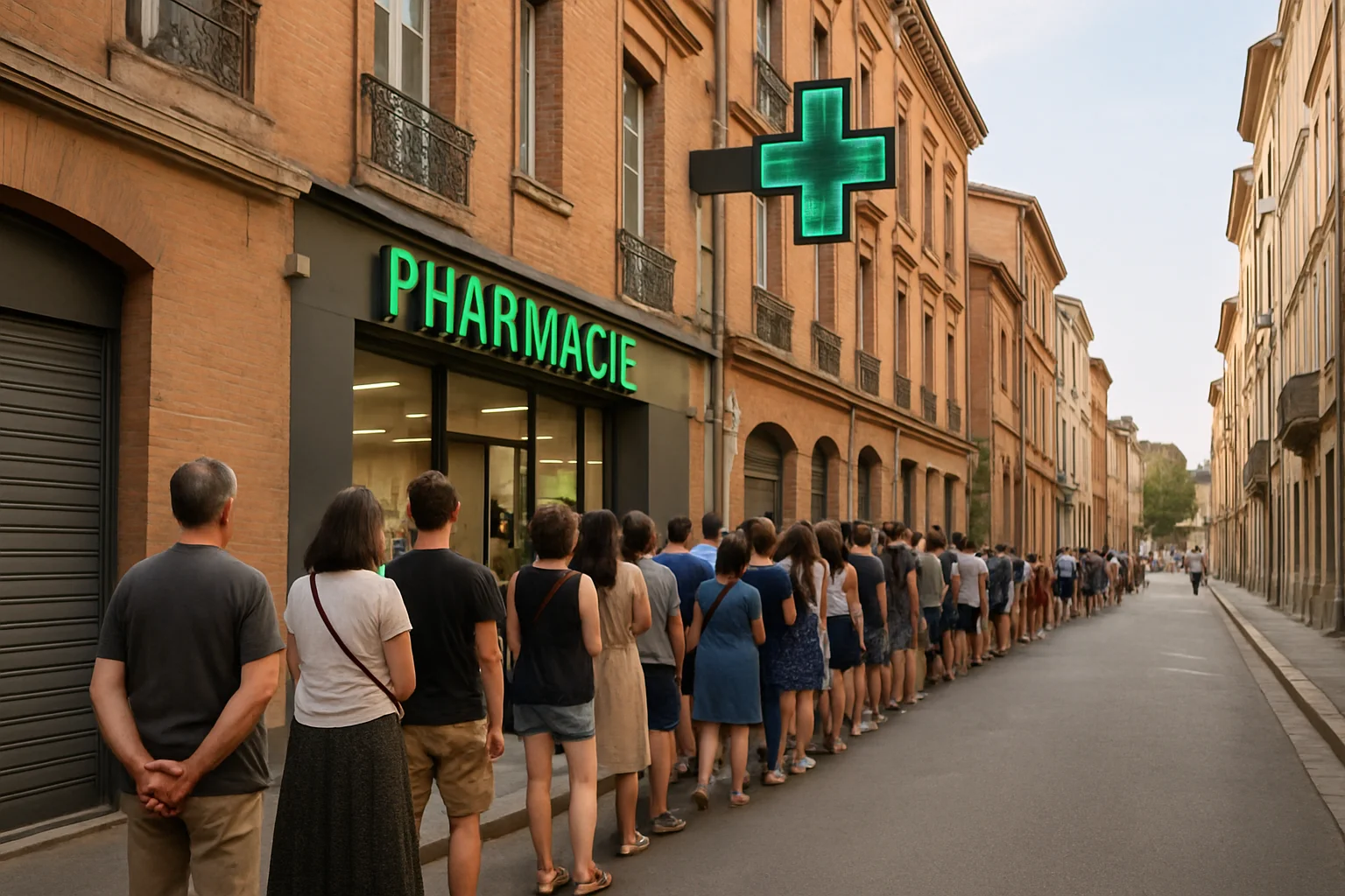Moeilijkheden bij het vinden van een open apotheek op 15 augustus zichtbaar in Toulouse