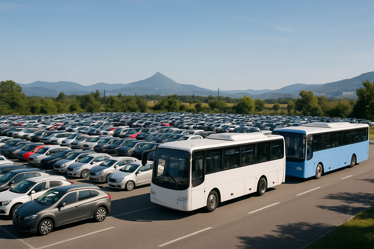 Parkeren en gratis shuttles voor pausmis in Lourdes alleen via Tarbes mogelijk
