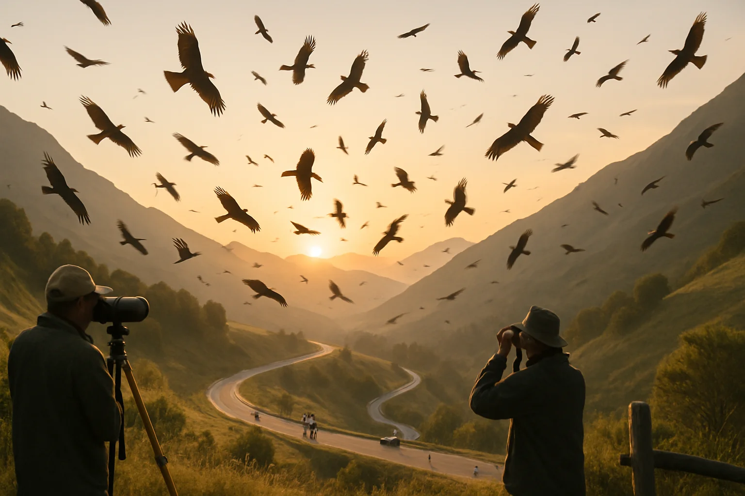 Duizenden roofvogels kruisen de Pyreneeënpassen tijdens recordzomer