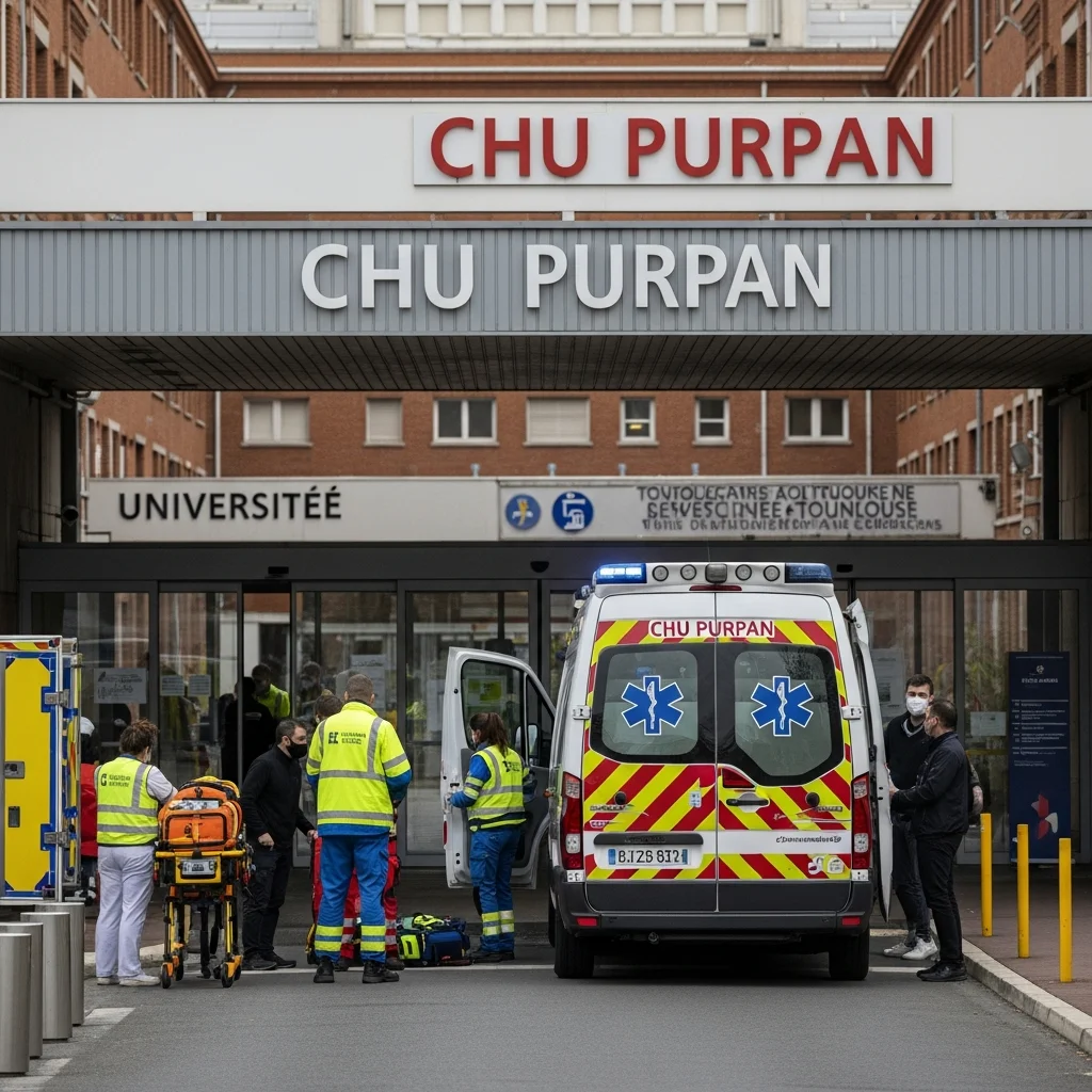 Ambulanciers van academisch ziekenhuis Toulouse voeren actie voor extra toeslagen