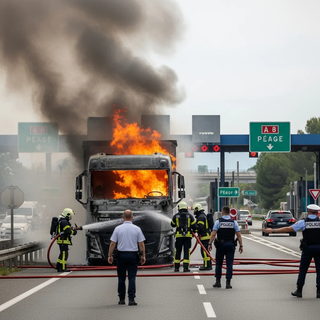 Brand in vrachtwagen zorgt voor vertragingen op A8 bij Antibes