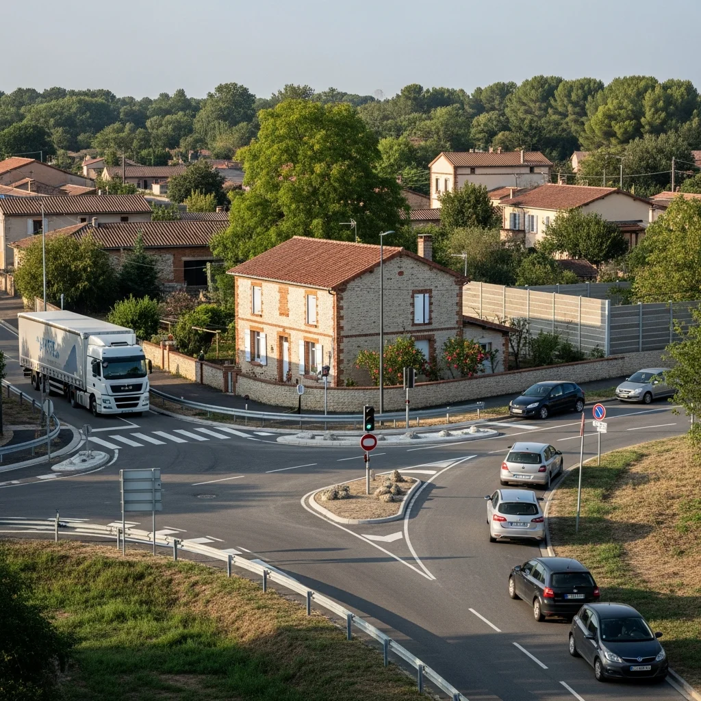 Woning aan route bij Toulouse krijgt plotseling te maken met overlast na herinrichting kruispunt