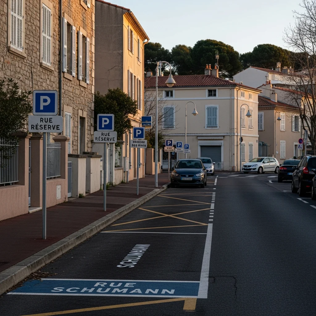 Nieuwe parkeerregelingen voor inwoners van de rue Schumann in Sanary