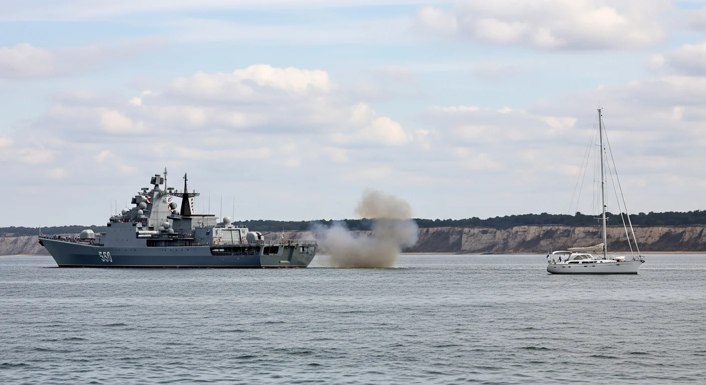 Russisch marineschip vuurt waarschuwingsschoten op jacht in het Kanaal nabij Frankrijk