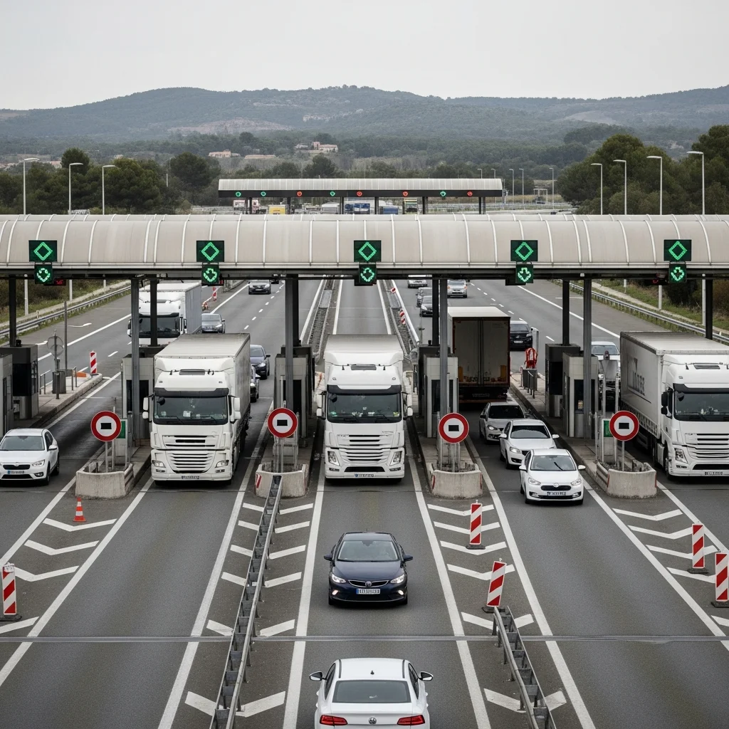 Vrachtwagenchauffeurs blokkeren tolstation Capitou op A8 in Var