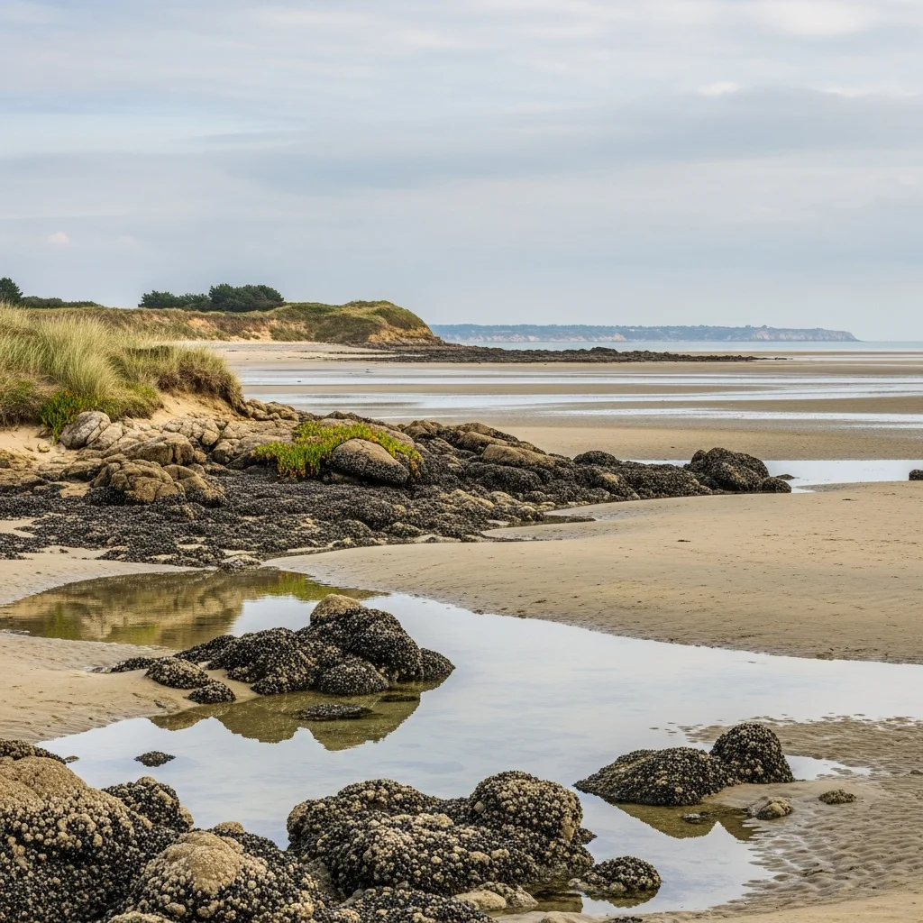 Grote getijden in de Manche onthullen uniek landschap en tijdelijke kansen langs de kust
