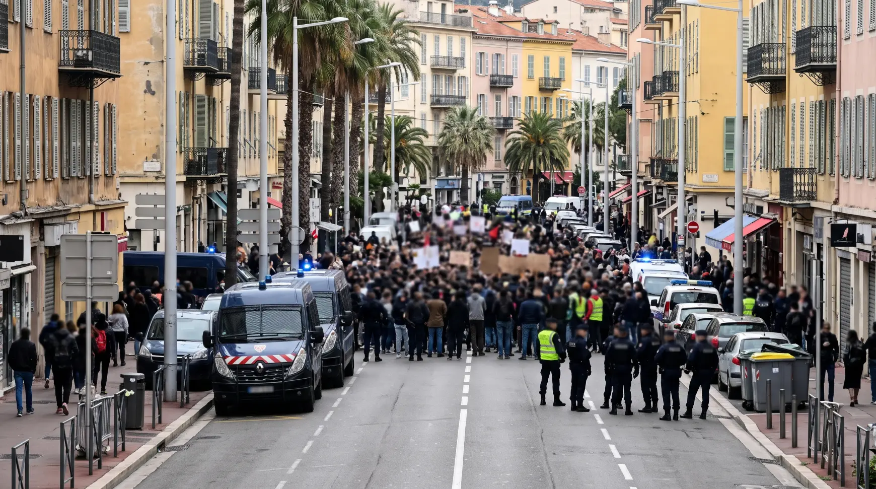 Geweldsincident door ultrarechtse groep tijdens demonstratie in Nice: drie gewonden en 61 arrestaties