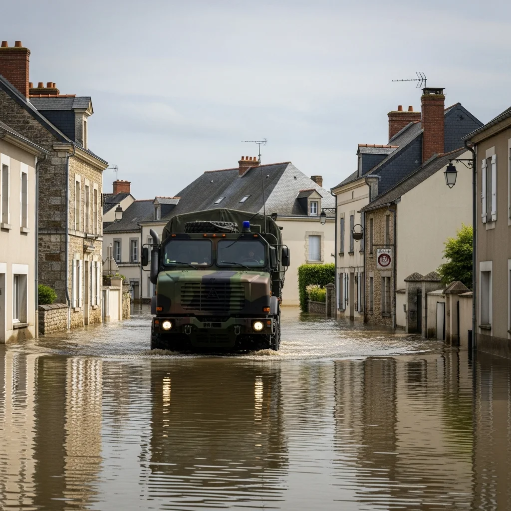Militaire voertuigen ingezet bij overstromingen in Charente-Maritime
