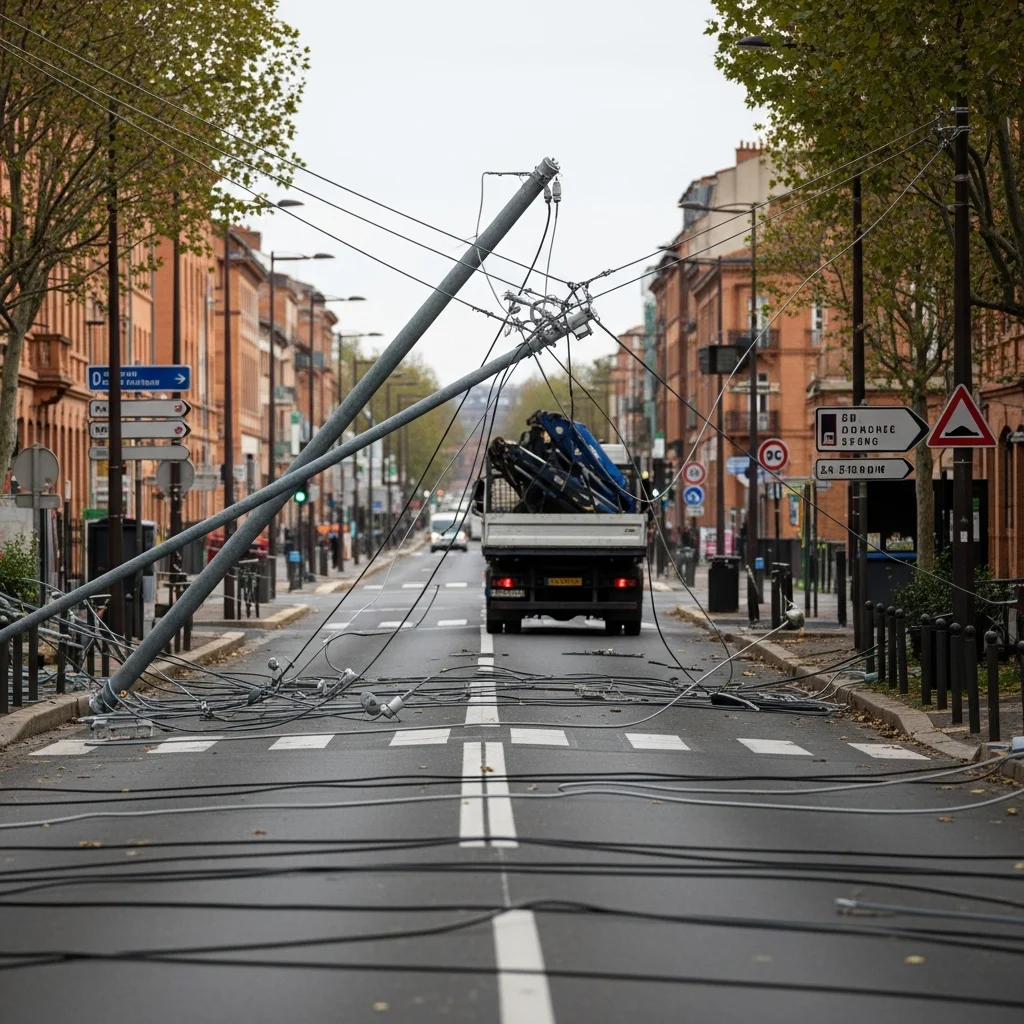 Maandenlange uitval telefoon en internet in Toulouse door omgevallen telecompalen