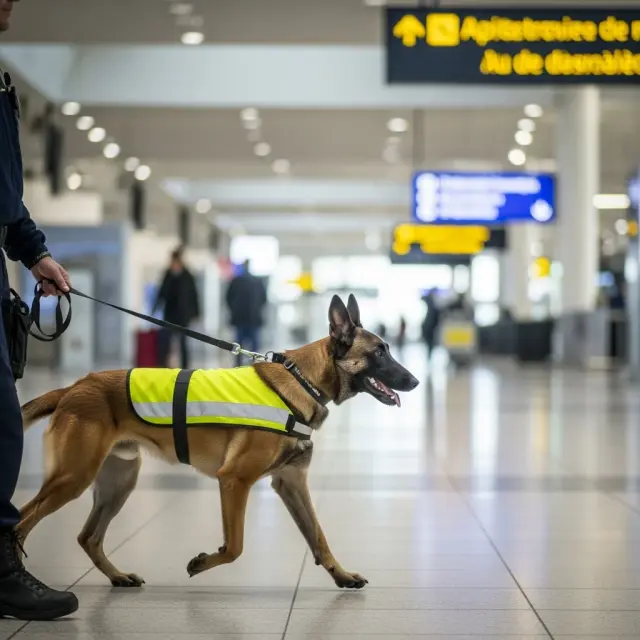 Nieuw speurhond Vroom ingezet op luchthaven Nice voor explosievendetectie