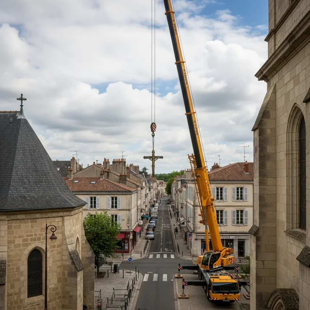Kruis van kerk in Agen veilig verwijderd na storm Nils