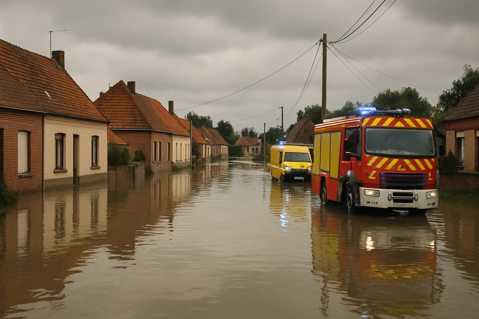 Zware regenval veroorzaakt overstromingen in Pas-de-Calais