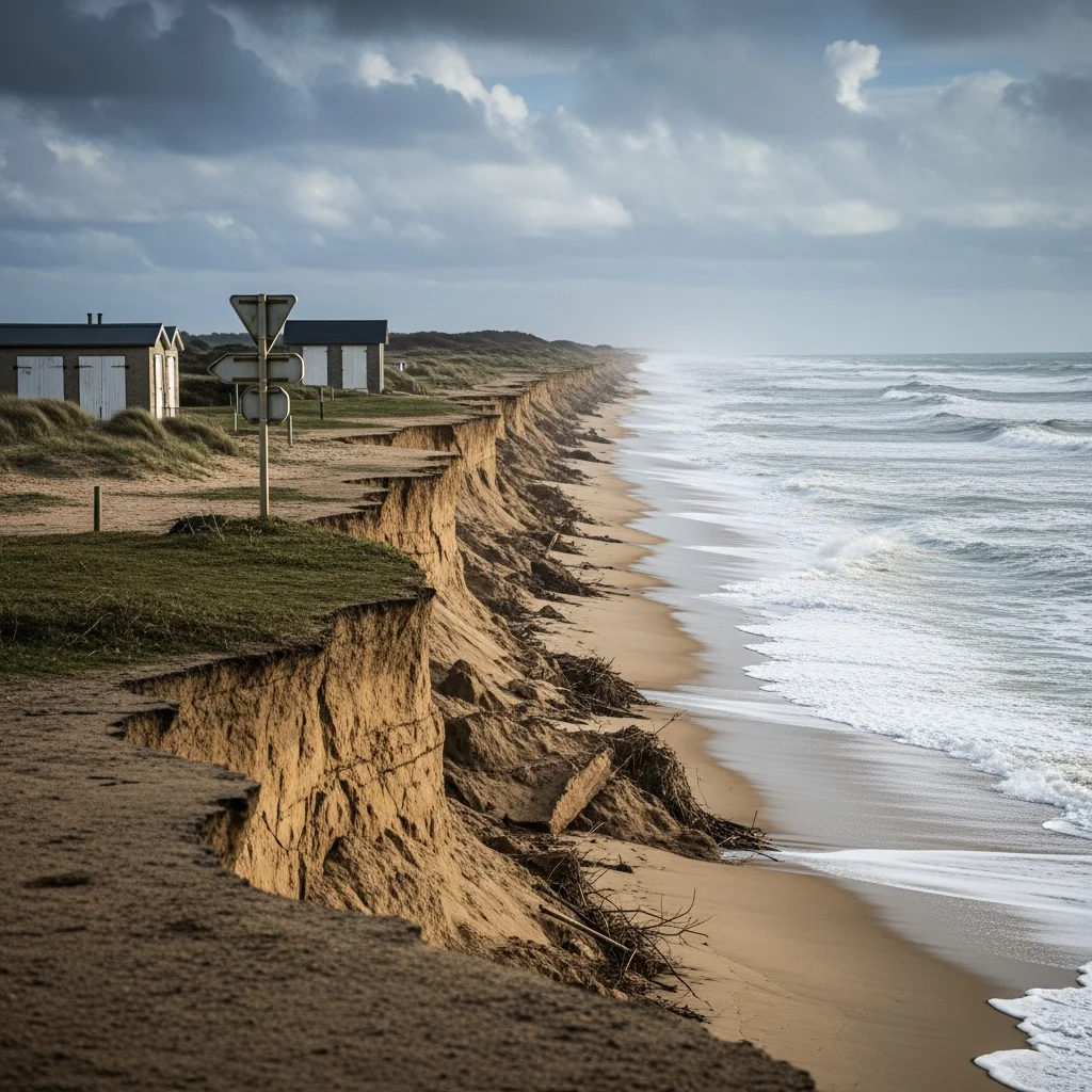 Atlantische kust Frankrijk zwaar getroffen door kusterosie na storm Pedro
