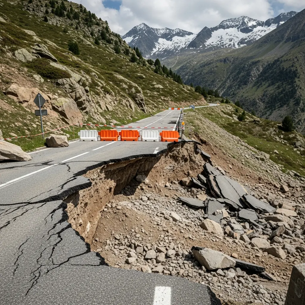 Forse omzetdaling door afsluiting RN20 bij Pas de la Case na aardverschuiving