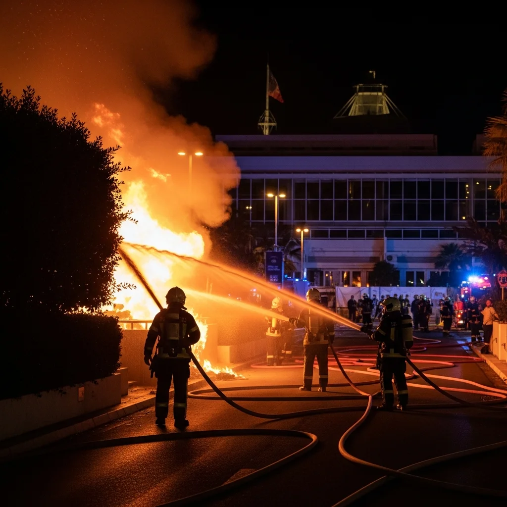 Grote brand bij festivalgebouw in Cannes, tientallen mensen geëvacueerd