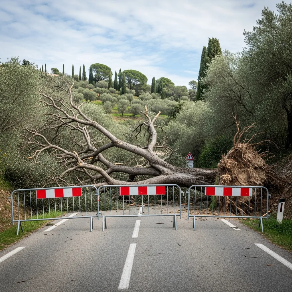 Boom valt op weg nabij Antibes, verkeer tijdelijk gestremd