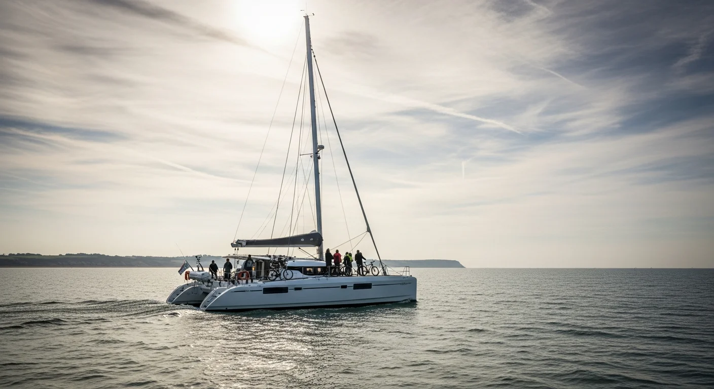 Nieuwe wind-catamaran tussen Sussex en Normandië start proefvaarten in september