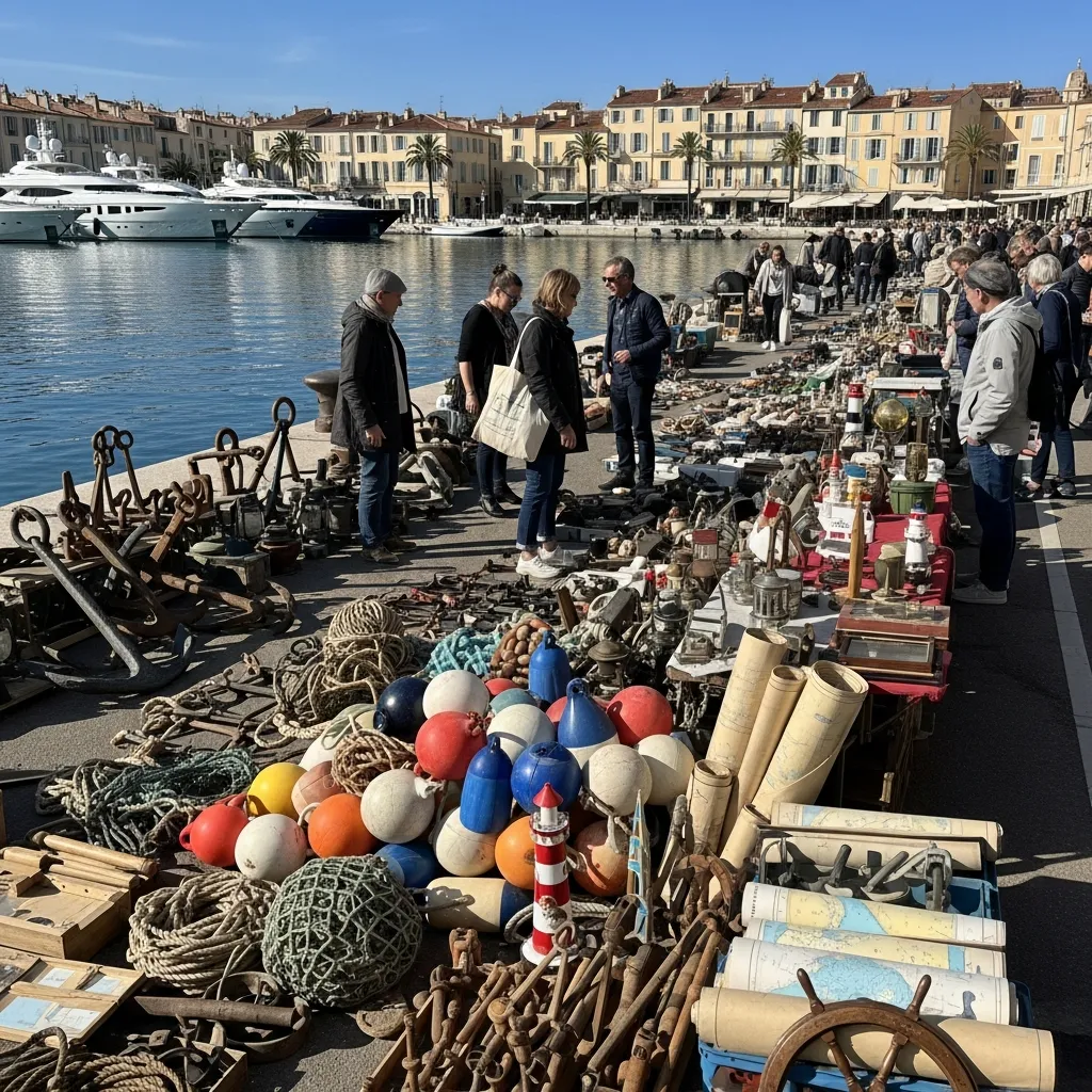 Maritieme rommelmarkt in Antibes lokt schatjagers en bootliefhebbers