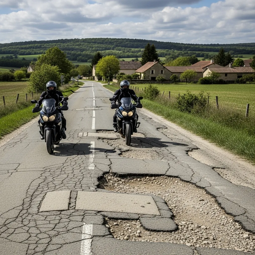 Zorgen over slechte staat wegen: verhoogd risico voor motorrijders in departement Lot