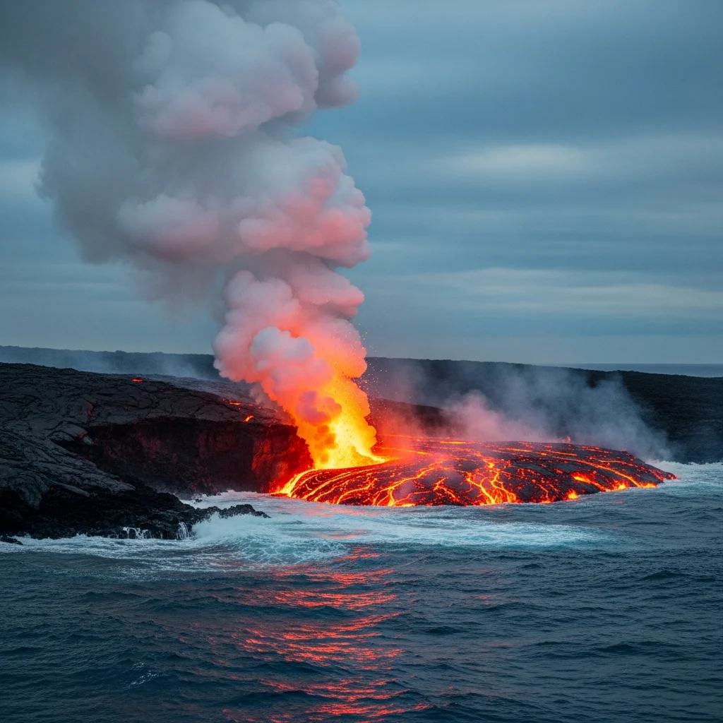 Lava van de Piton de la Fournaise bereikt oceaan op La Réunion voor het eerst in bijna twintig jaar