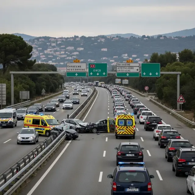 Zwaar verkeersongeluk op A8 bij Nice veroorzaakt ernstige verkeershinder