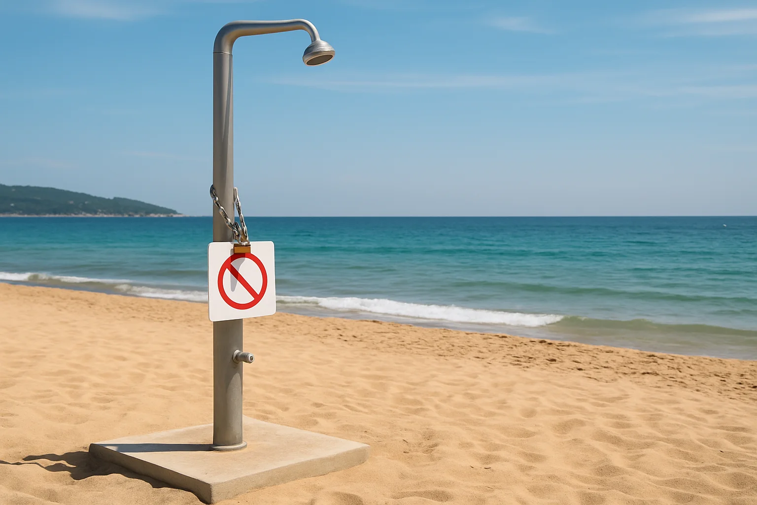 Stranddouches langs Côte d'Azur gesloten door aanhoudende droogte