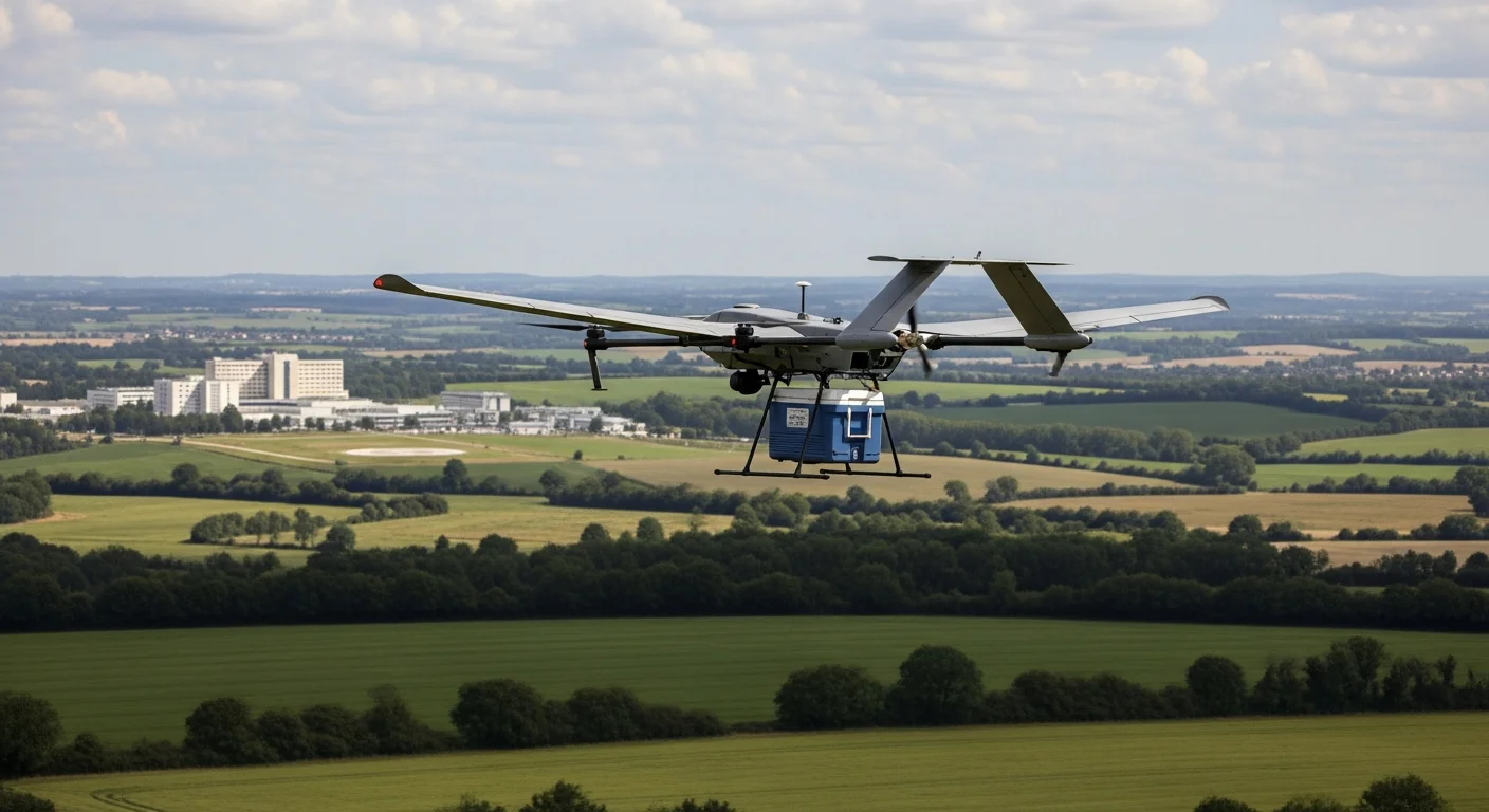Eerste test met orgaantransport per drone tussen Nantes en La Roche-sur-Yon