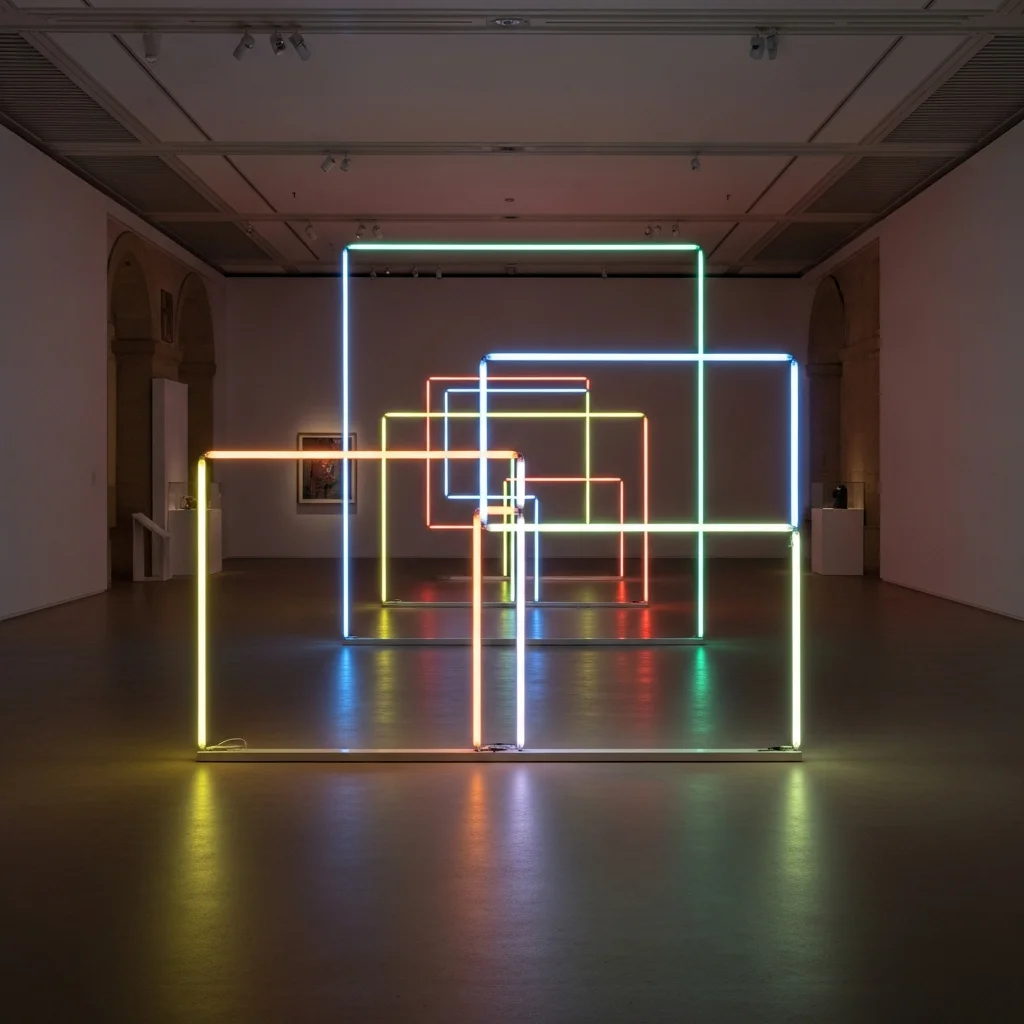 Neonkunst van Dan Flavin verlicht Fondation Venet in Zuid-Frankrijk