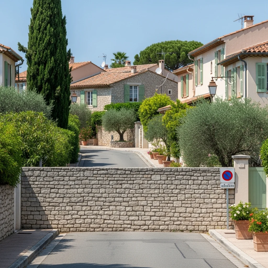 Muur blokkeert toegangsweg in Mougins: meerdere huishoudens afgesloten