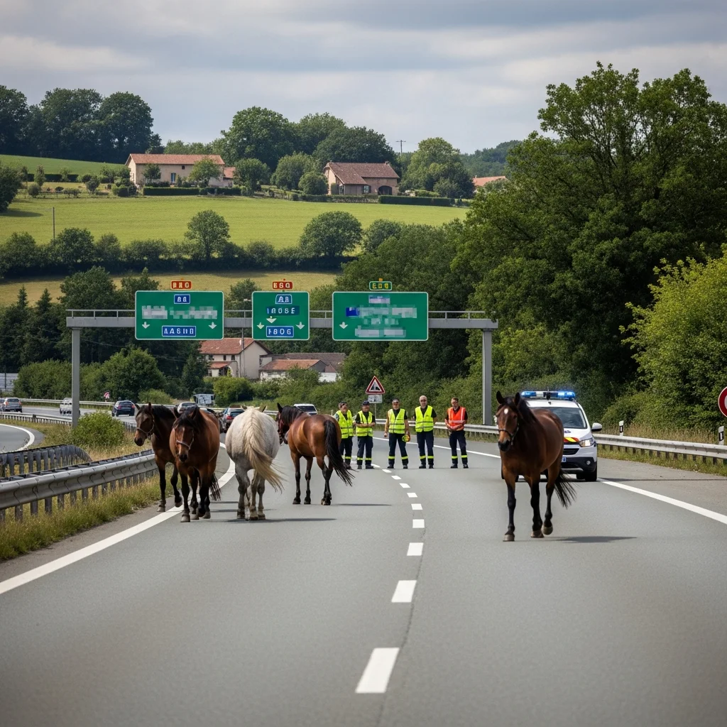 Loslopende paarden op A84 nabij Ille-et-Vilaine tijdelijk voor gevaarlijke situatie