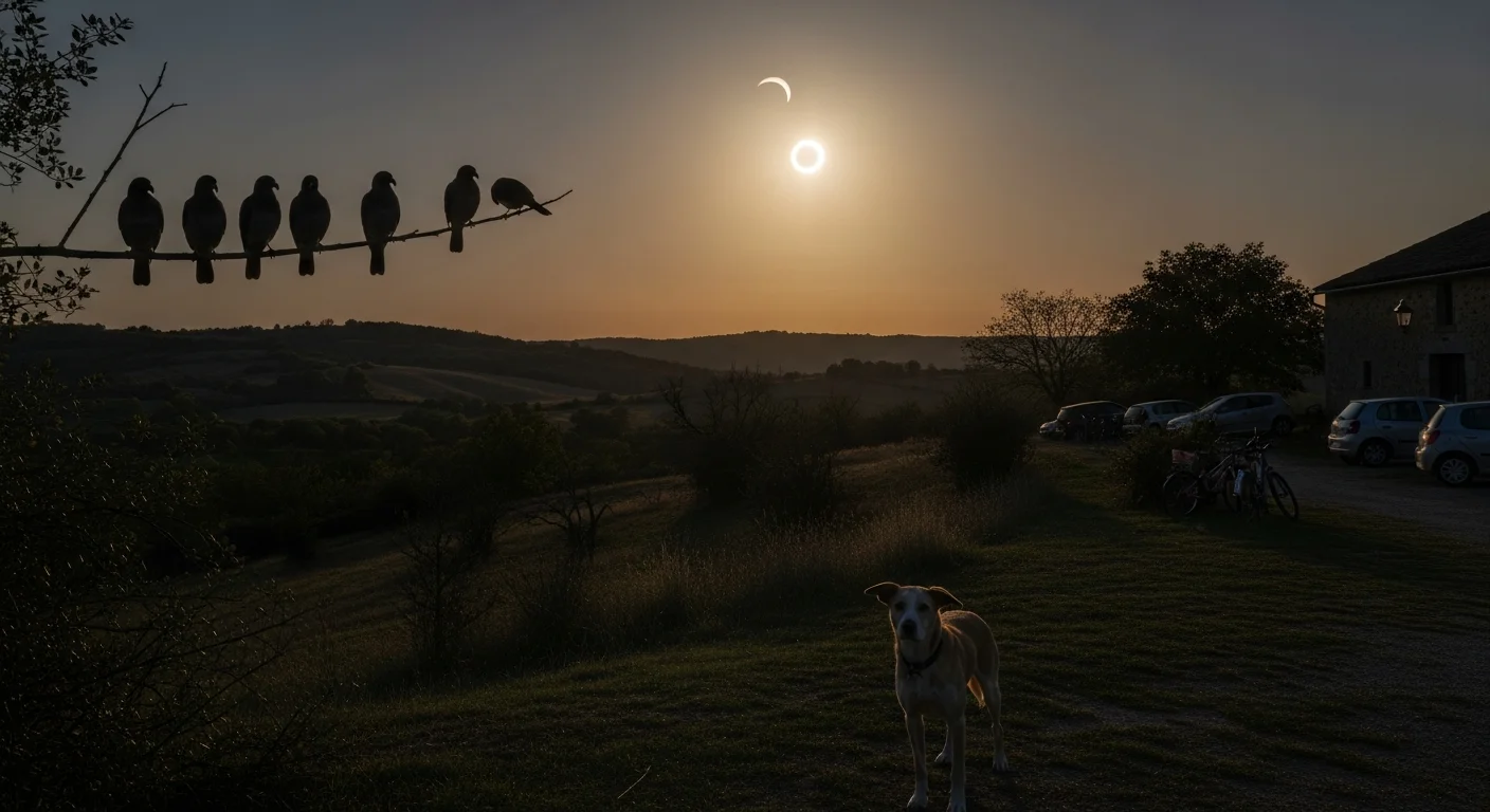 Zonsverduistering zorgt voor kortstondige verwarring onder dieren in Frankrijk