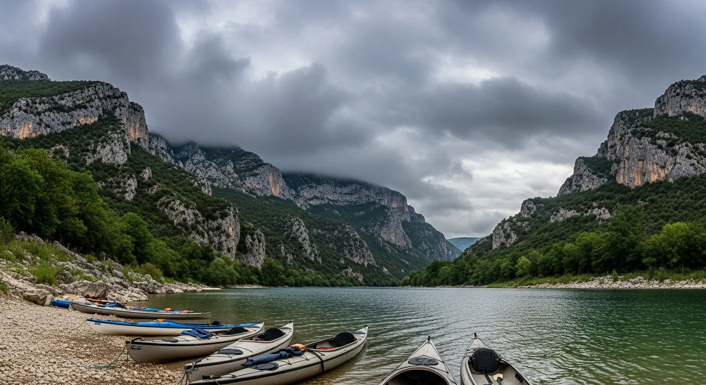 Vaarverbod op de Gorges du Verdon wegens slecht weer op zaterdagmiddag