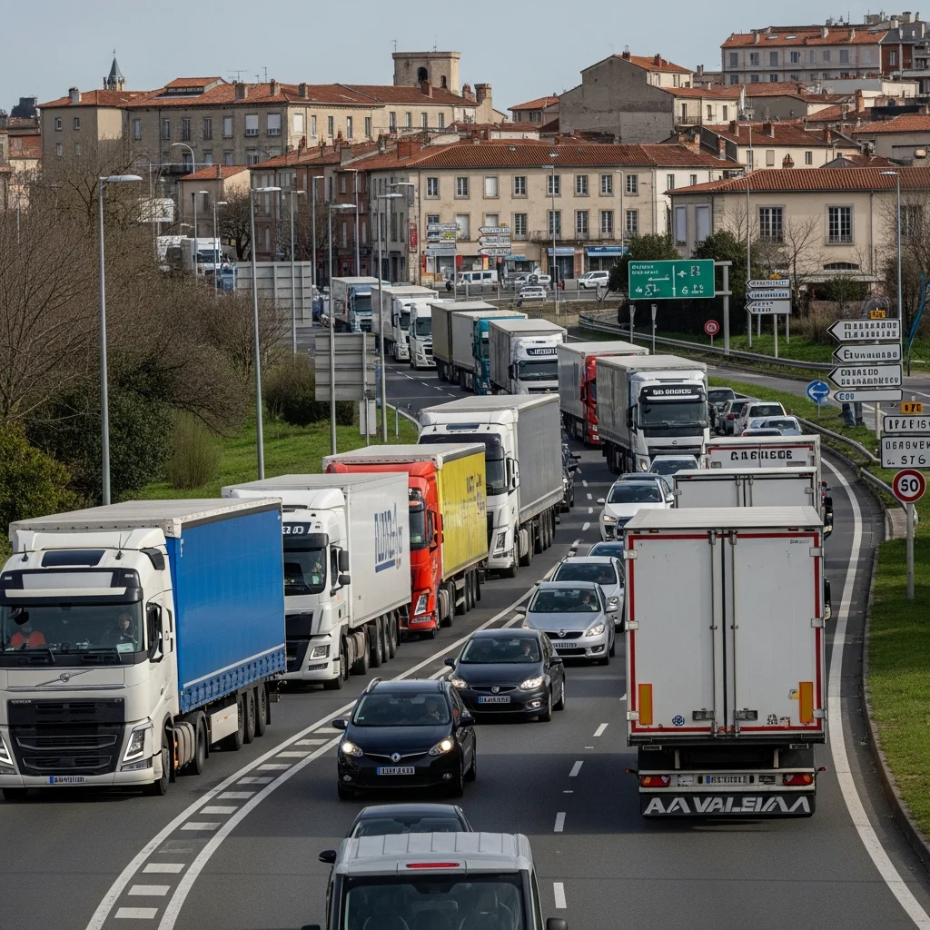 Verkeershinder rond Toulouse door protestactie transporteurs tegen brandstofprijzen