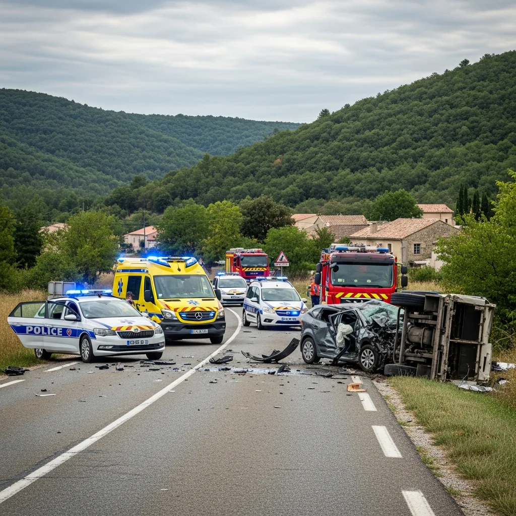Dodelijk verkeersongeval in Ardèche; te hoge snelheid onderzocht als oorzaak