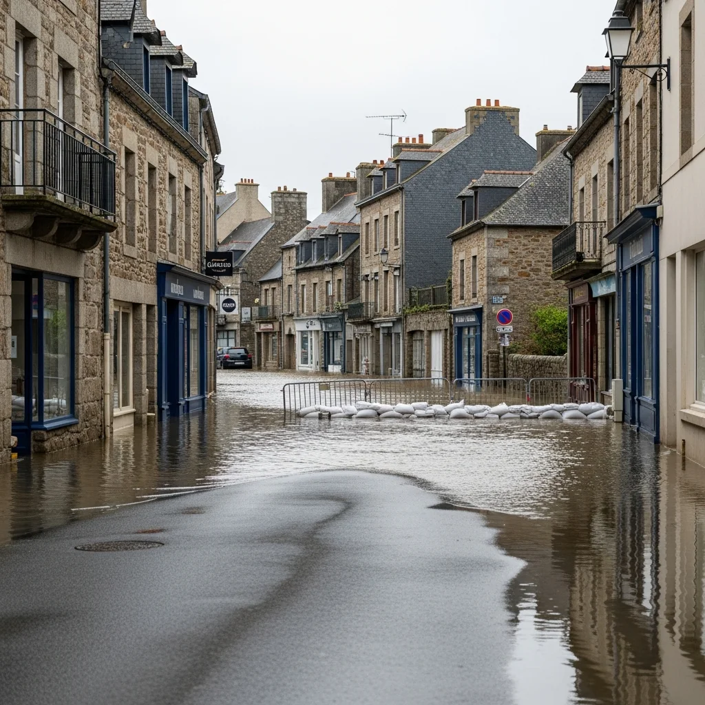 Opnieuw zware overstromingen in Bretagne: straten onder water, bewoners evacueren